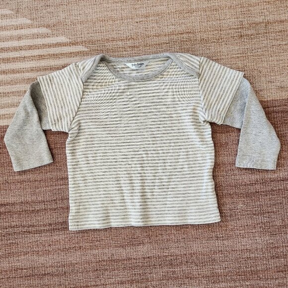 Baby Boden striped gray t-shirt 6-12 months - Picture 1 of 3
